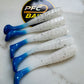 3 Inch Ribbed Fishing Bait (white with blue tail)