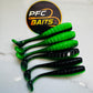 3 Inch Ribbed Fishing Bait (black and green  tail)