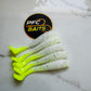 3 Inch Ribbed Fishing Bait (white with green tail)