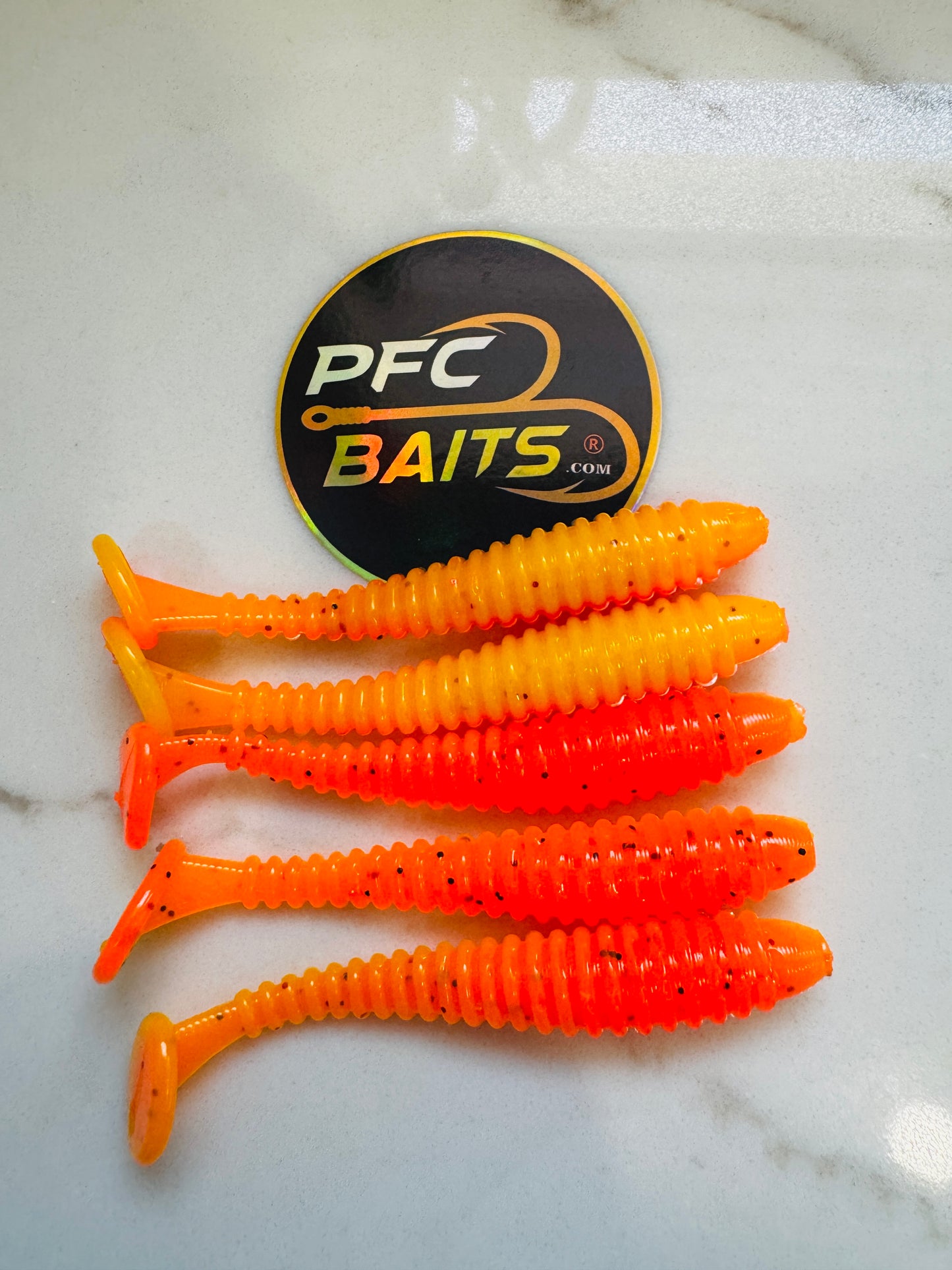 3 Inch RIP shad swim baits (orange and yellow)
