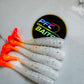 3 Inch Ribbed Fishing Bait (white with orange tail)